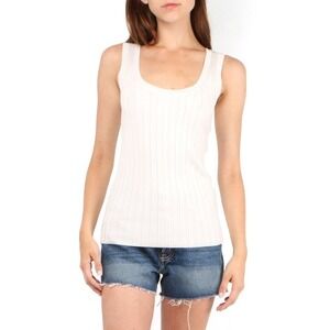 Veronica Beard Sandra‎ Tank Ribbed Sleeveless Top Off White Knit Medium